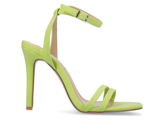 Women's Journee Collection Yevva Stiletto Dress Sandals in Green color