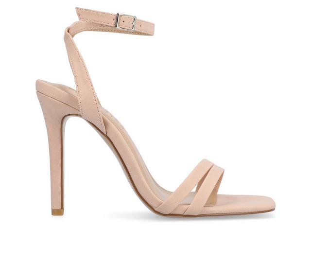 Women's Journee Collection Yevva Stiletto Dress Sandals in Blush color