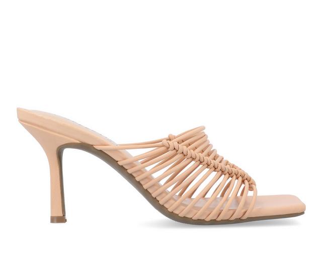 Women's Journee Collection Saskia Dress Sandals in Nude color