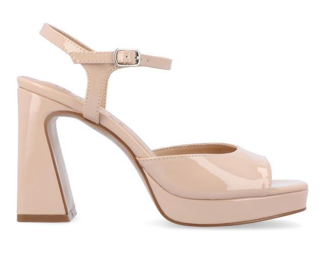 Women's Journee Collection Ziarre Dress Sandals in Nude color