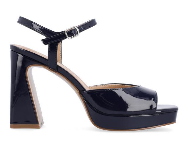 Women's Journee Collection Ziarre Dress Sandals in Navy color