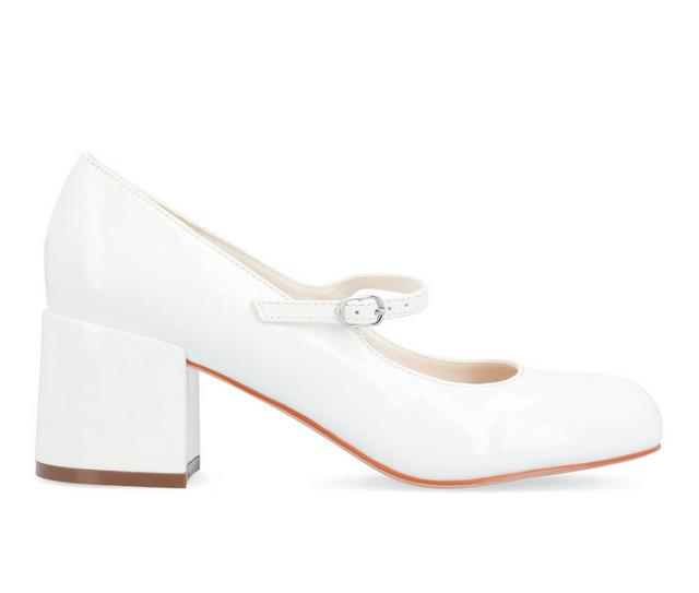 Women's Journee Collection Okenna Block Heels in White color
