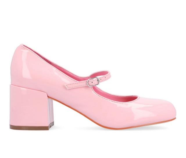 Women's Journee Collection Okenna Block Heels in Pink color