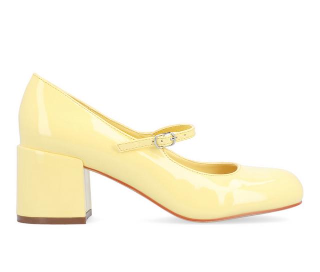 Women's Journee Collection Okenna Block Heels in Yellow color