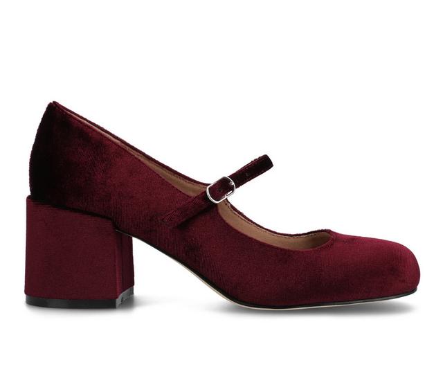 Women's Journee Collection Okenna Block Heels in Wine color