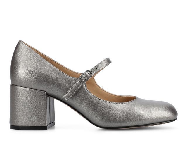 Women's Journee Collection Okenna Block Heels in Pewter color