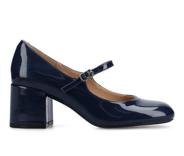 Women's Journee Collection Okenna Block Heels in Navy color