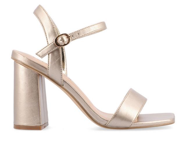 Women's Journee Collection Tivona Dress Sandals in Gold color