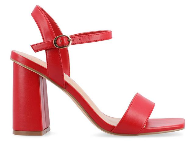 Women's Journee Collection Tivona Dress Sandals in Red color