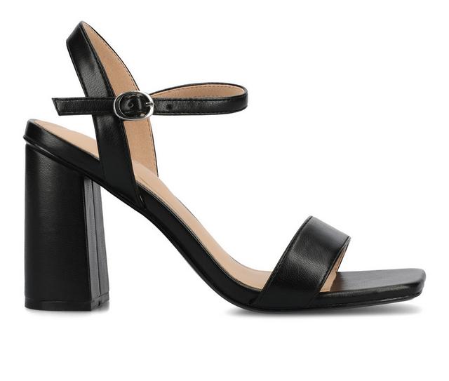 Women's Journee Collection Tivona Dress Sandals in Black pu color