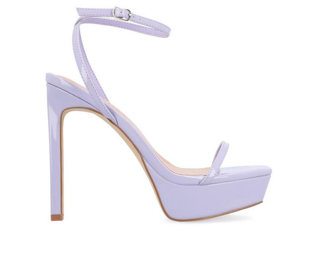 Women's Journee Collection Telilah Platform Stiletto Sandals in Lilac color