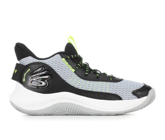 Boys' Under Armour Big Kid Curry 3Z7 Basketball Shoes in Gry/Blk/Yellow color
