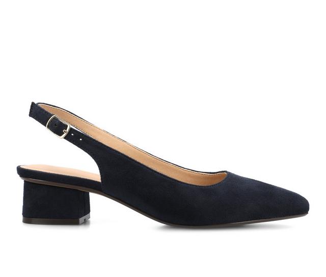 Women's Journee Collection Sylvia Pumps in Navy Suede color