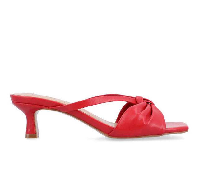 Women's Journee Collection Starling Dress Sandals in Red color