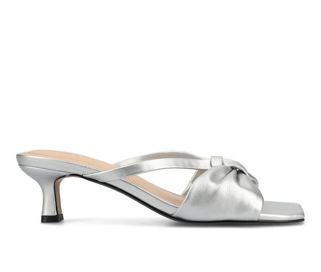 Women's Journee Collection Starling Dress Sandals in Silver color