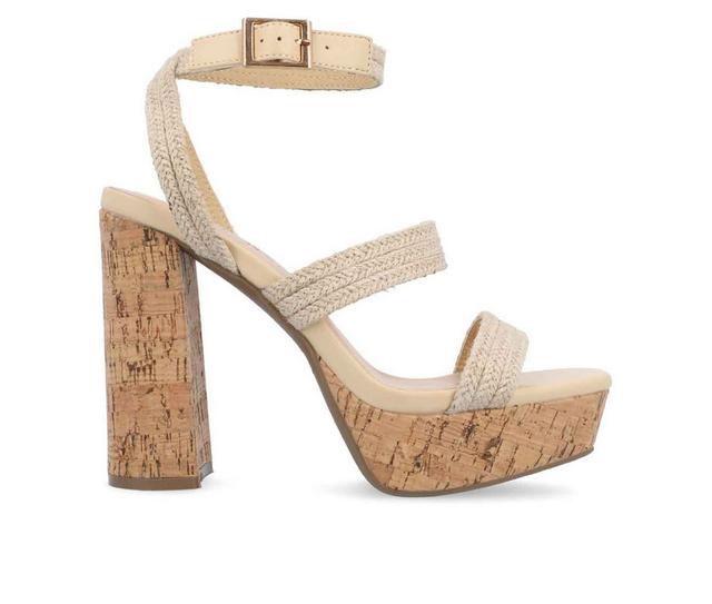 Women's Journee Collection Sienne Dress Sandals in Natural color