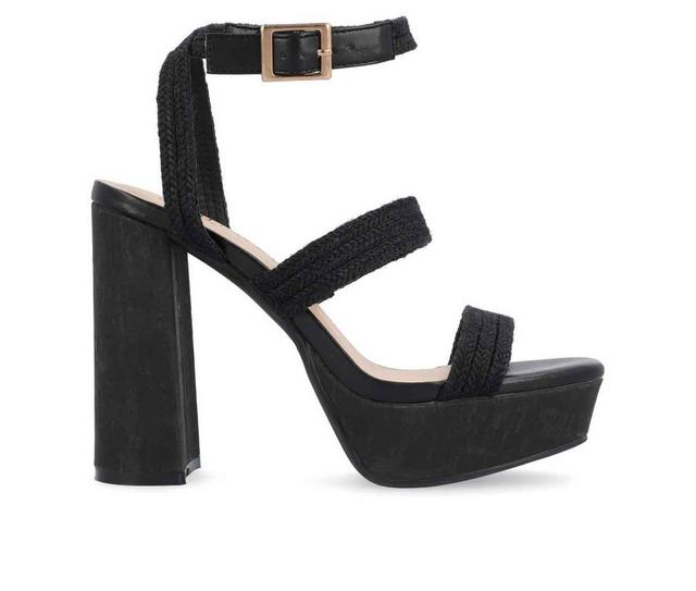 Women's Journee Collection Sienne Dress Sandals in Black color
