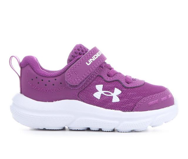 Girls' Under Armour Toddler Assert 10 Running Shoes in Purple/White color