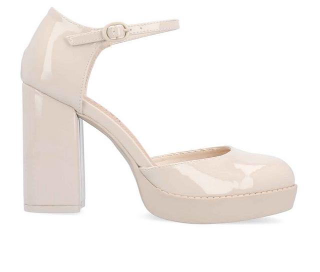 Women's Journee Collection Samarr Platform Pumps in Ivory color