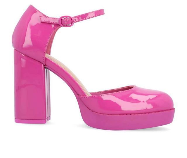 Women's Journee Collection Samarr Platform Pumps in Pink color