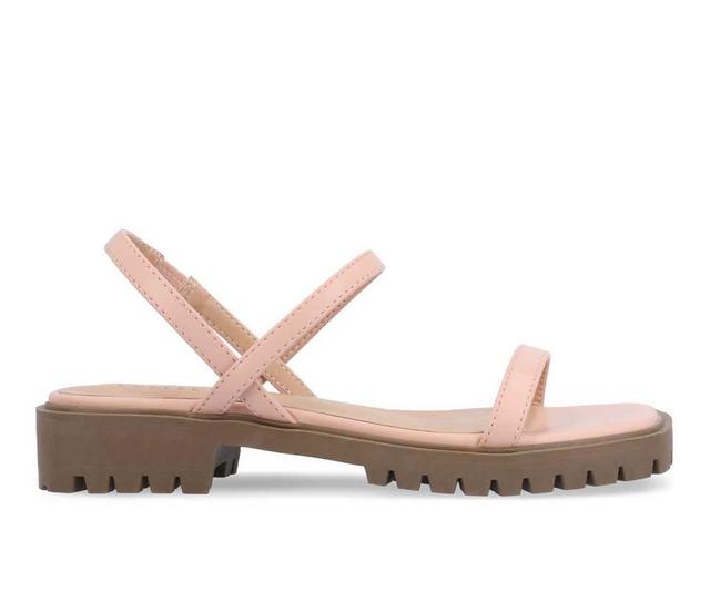 Women's Journee Collection Nylah Lugged Sandals in Rose color