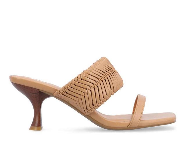 Women's Journee Collection Monyka Dress Sandals in Tan color