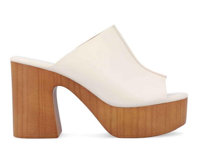 Women's Journee Collection Lorenza Platform Dress Sandals in Off White color