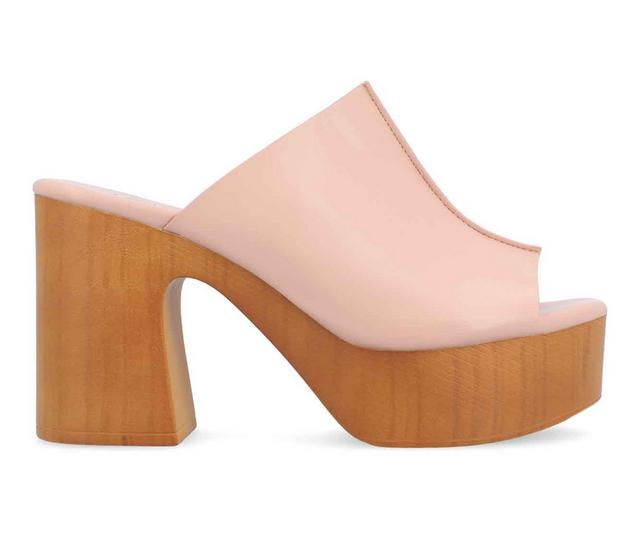 Women's Journee Collection Lorenza Platform Dress Sandals in Rose color