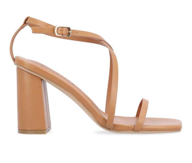 Women's Journee Collection Lenorra Dress Sandals in Tan color