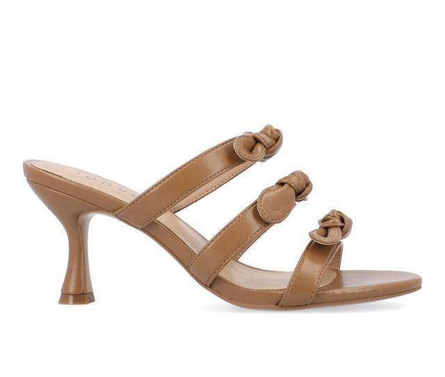 Women's Journee Collection Kristina Dress Sandals in Brown color