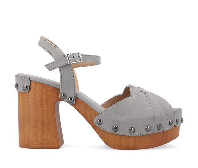 Women's Journee Collection Alary Platform Dress Sandals in Grey color