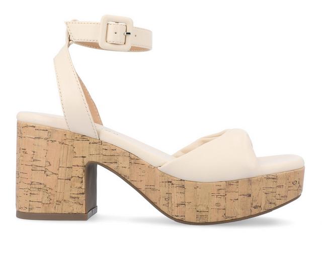 Women's Journee Collection Eianna Dress Sandals in Beige color