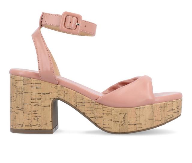 Women's Journee Collection Eianna Dress Sandals in Pink color