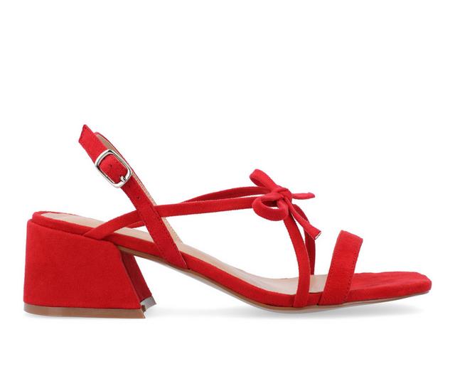 Women's Journee Collection Amity Dress Sandals in Red color