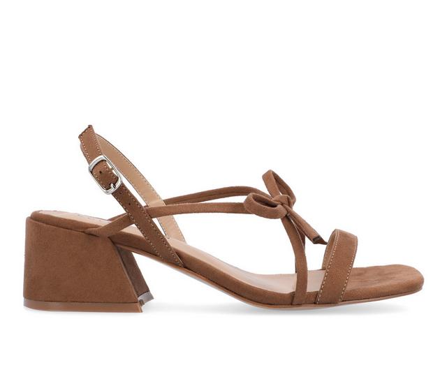 Women's Journee Collection Amity Dress Sandals in Brown color
