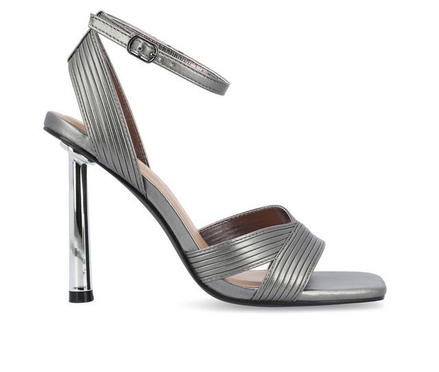 Women's Journee Collection Annett Dress Sandals in Pewter color