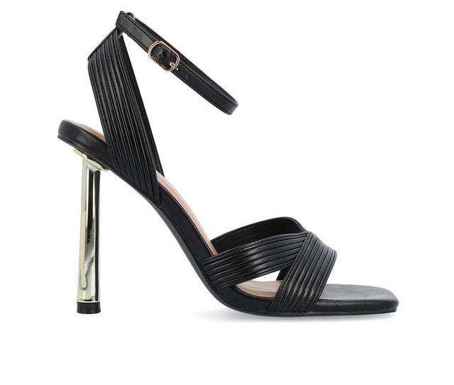 Women's Journee Collection Annett Dress Sandals in Black color