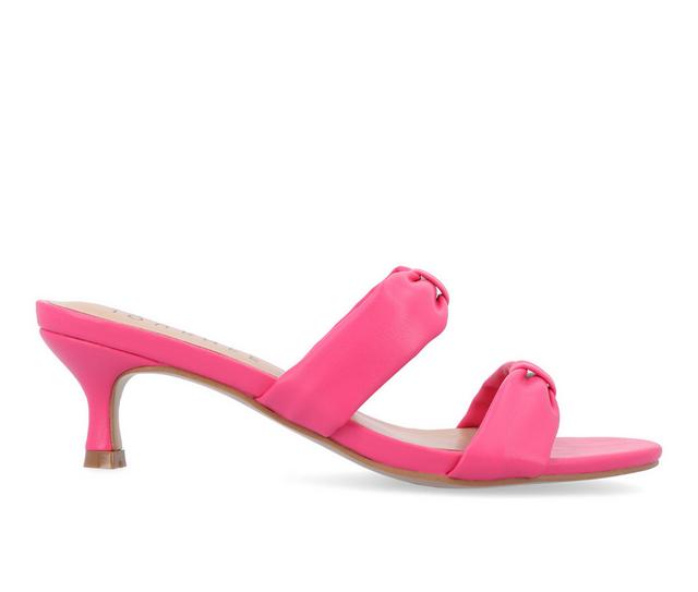 Women's Journee Collection Dyllan Dress Sandals in Pink color