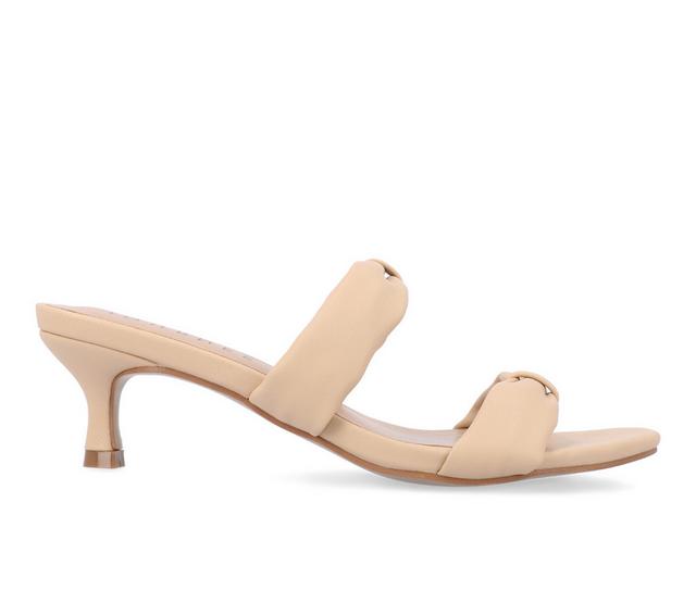 Women's Journee Collection Dyllan Dress Sandals in Nude color
