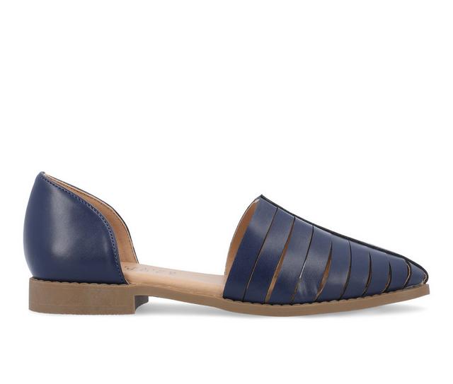 Women's Journee Collection Anyah Flats in Blue color