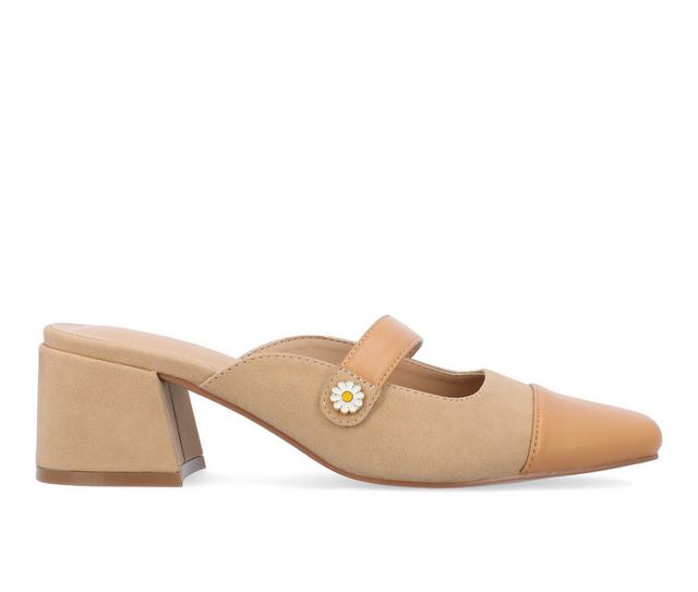 Women's Journee Collection Dalla Mules in Tan color