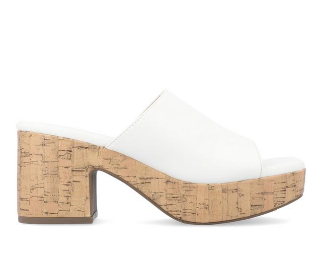 Women's Journee Collection Astter Platform Dress Sandals in White color