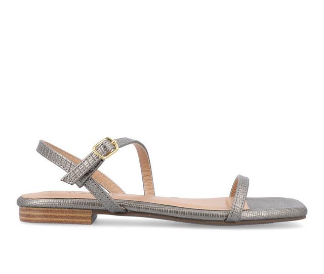 Women's Journee Collection Crishell Sandals in Pewter color