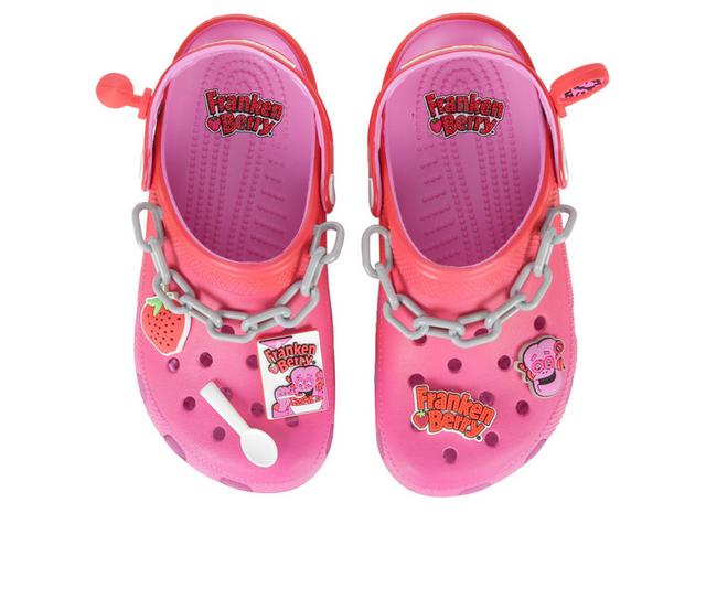 Adults' Crocs Classic Franken Berry Monsters Cereal Clogs in Taffy Pink color