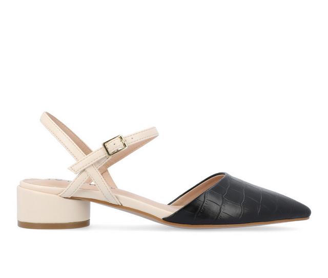 Women's Journee Collection Brynn Mary Jane Low Block Heels in Black color