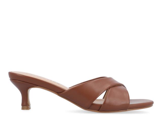 Women's Journee Collection Berkly Dress Sandals in Brown color