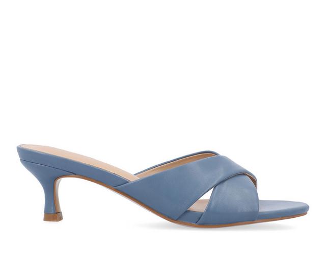 Women's Journee Collection Berkly Dress Sandals in Blue color