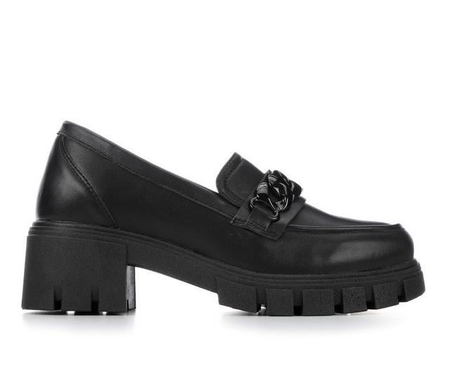Women's Jellypop Una Heeled Loafers in Black color