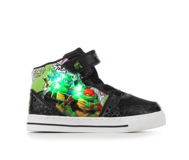 Boys' Nickelodeon Toddler & Little Kid TMNT Lighted Mid-Top Sneakers in Black color