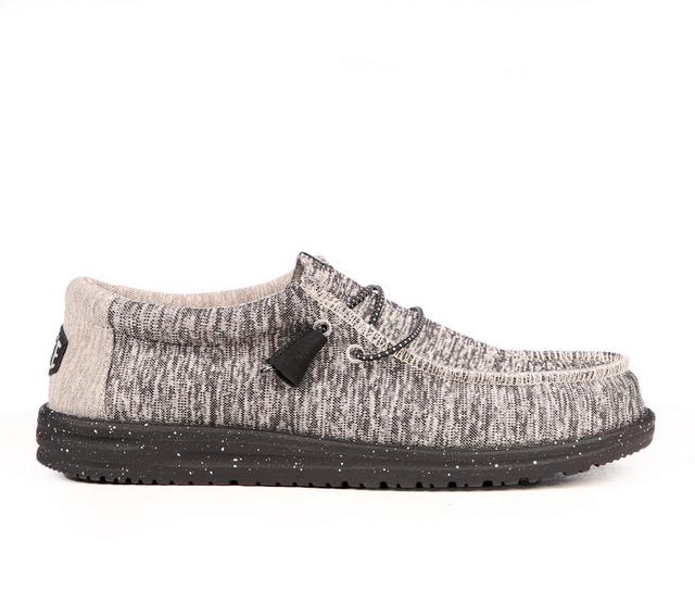 Men's HEYDUDE Wally Sport Knit Casual Shoes in Grey color